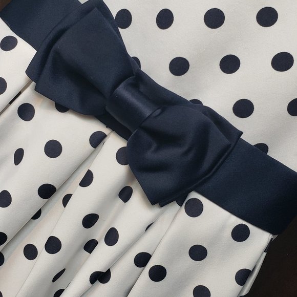 White and Navy polka dot dress. By Dorissa Size 6 Girls - Picture 12 of 12